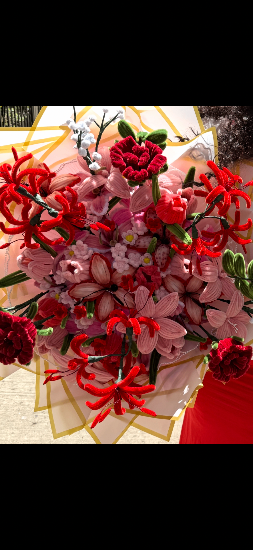 Handmade pipe cleaner flower arrangement