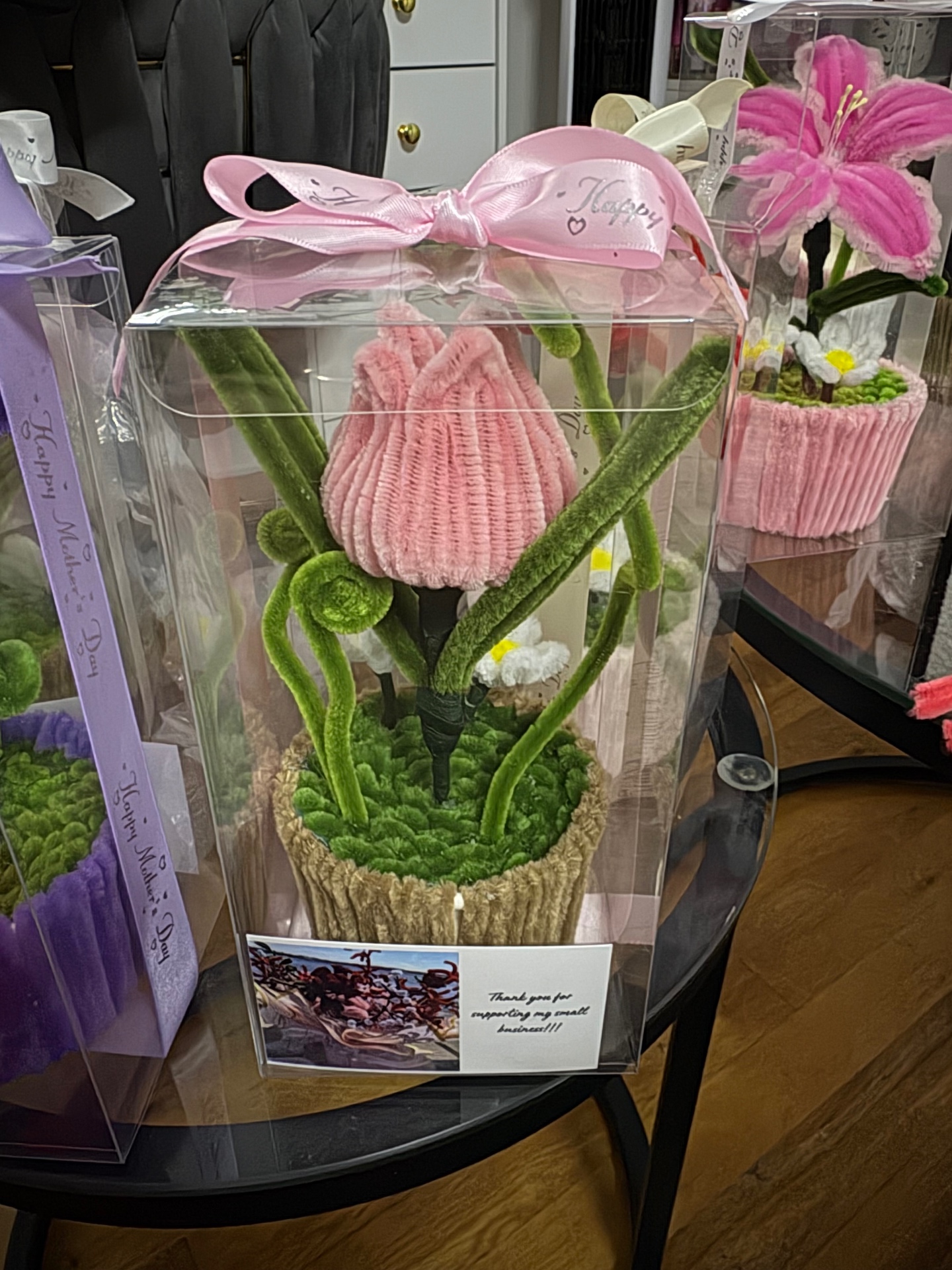 Handmade pipe cleaner flower arrangement