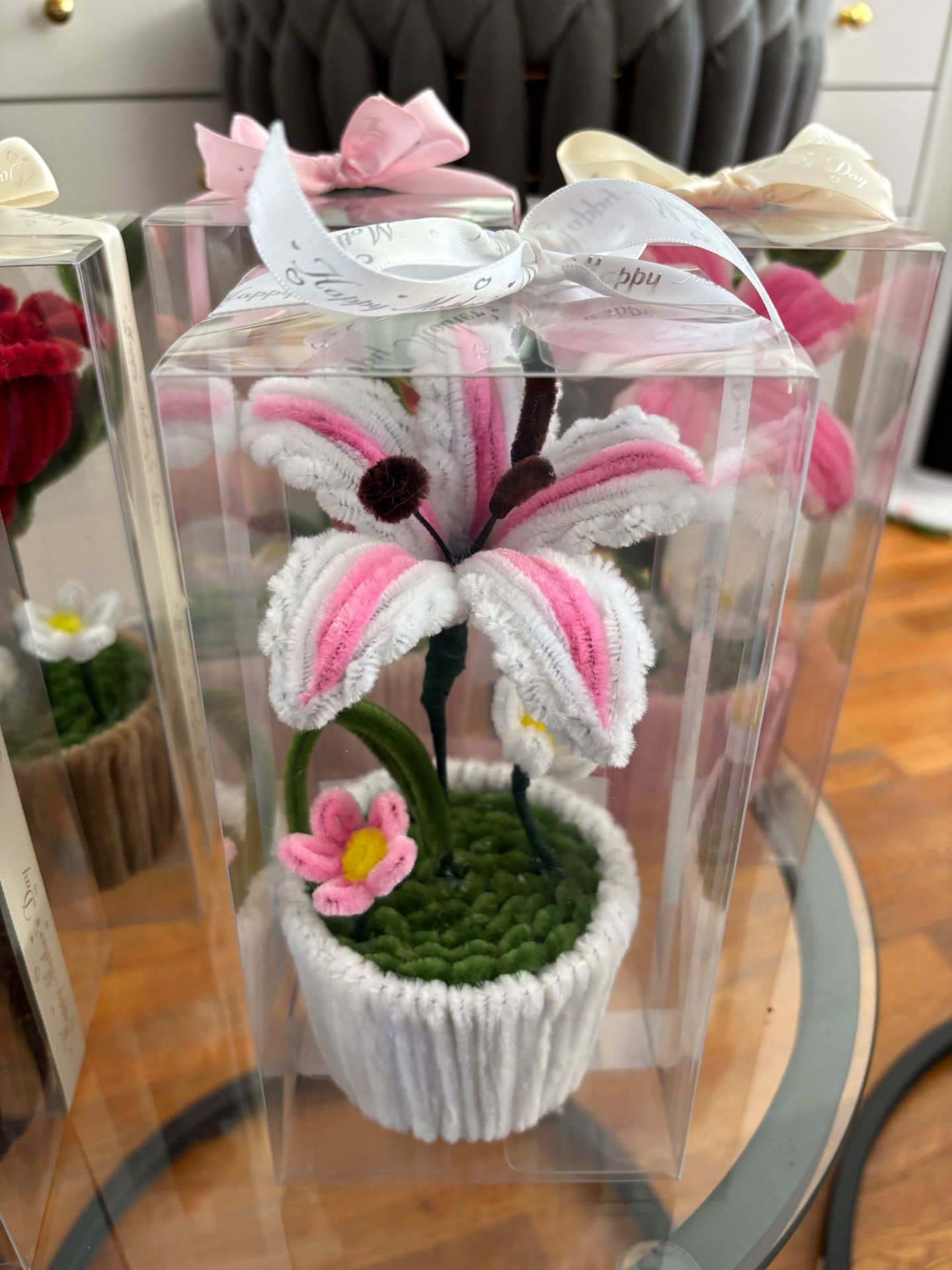 Handmade pipe cleaner flower arrangement