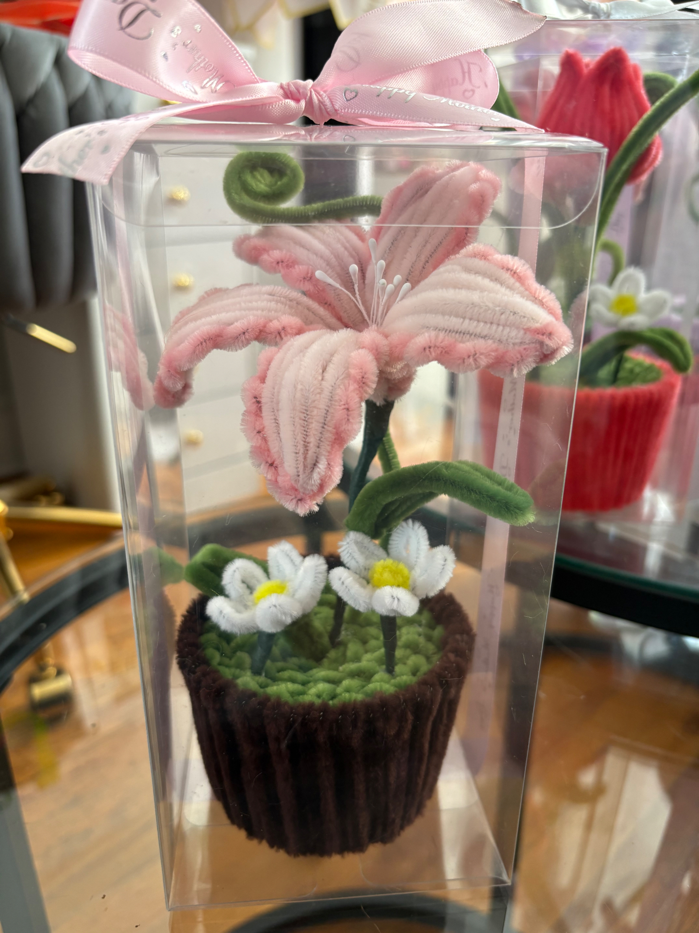Handmade pipe cleaner flower arrangement