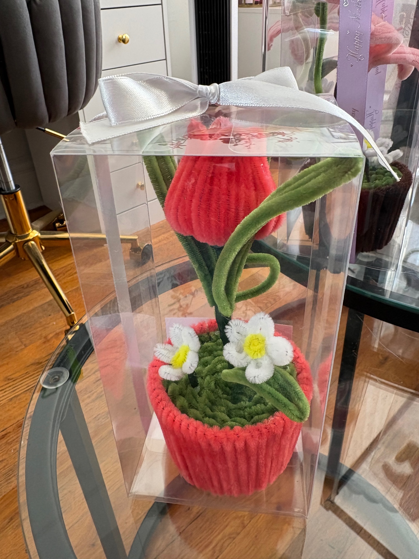 Handmade pipe cleaner flower arrangement