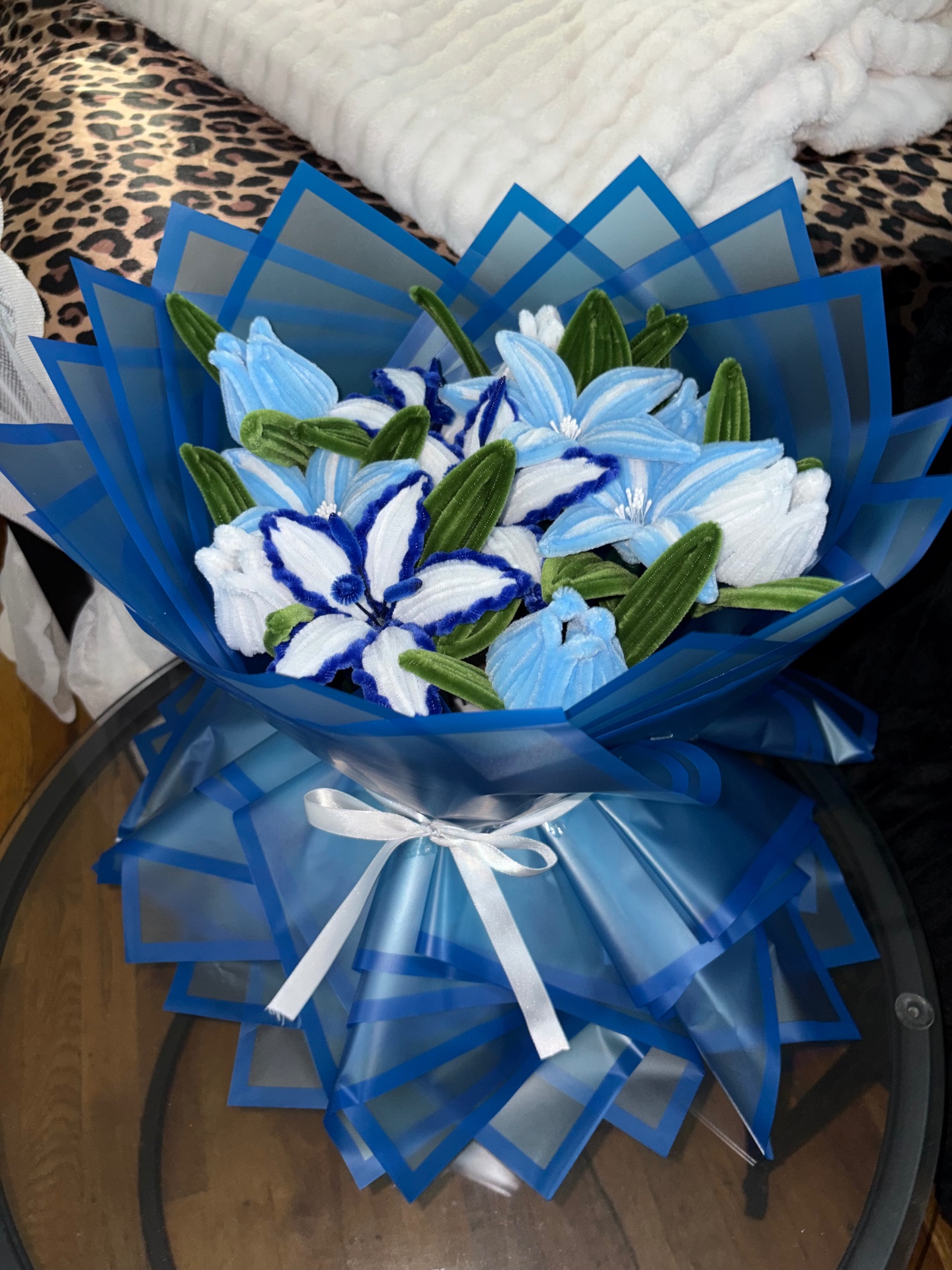 Handmade pipe cleaner flower arrangement